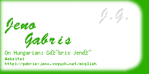 jeno gabris business card